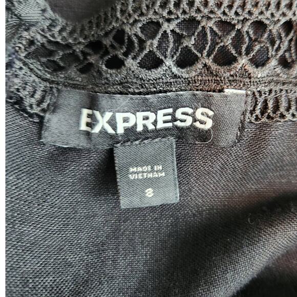 Express Washable Linen Blend Jumpsuit with Sheer Lace Details - Picture 4 of 6